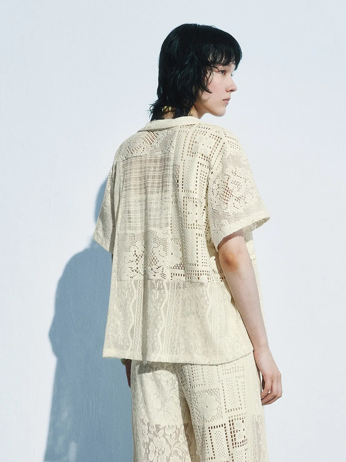 Crochet Short Sleeve Shirts sold by Urban Revivo product image thumbnail 2