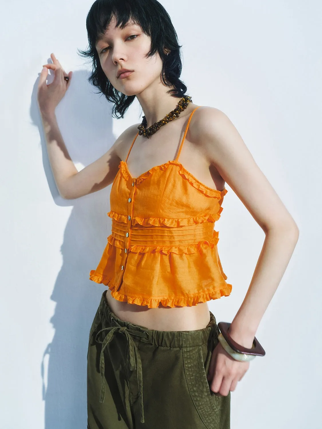 Button Up Cami Tops sold by Urban Revivo product image thumbnail 3