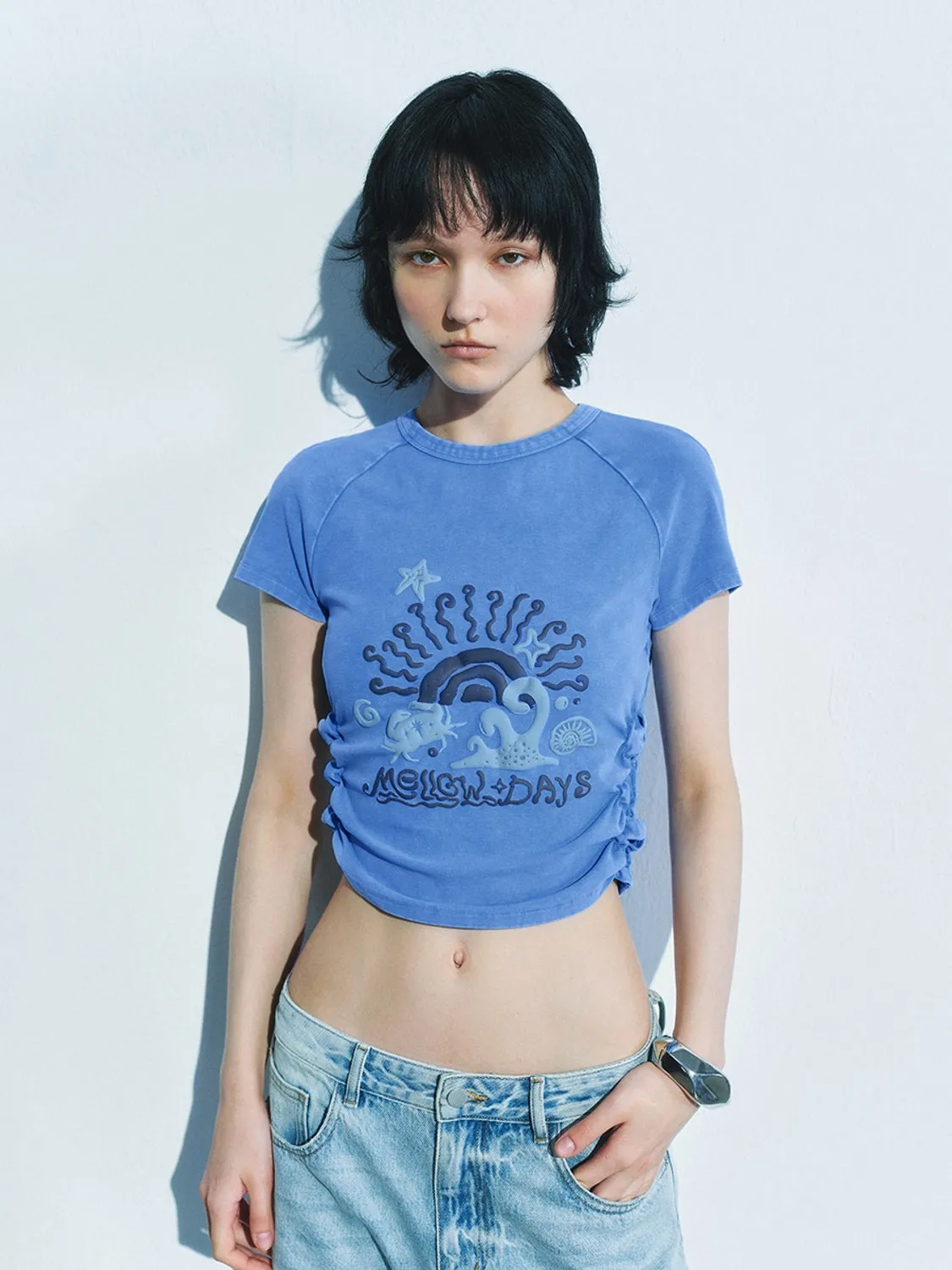 Shirred Skinny-Fit T-Shirts sold by Urban Revivo