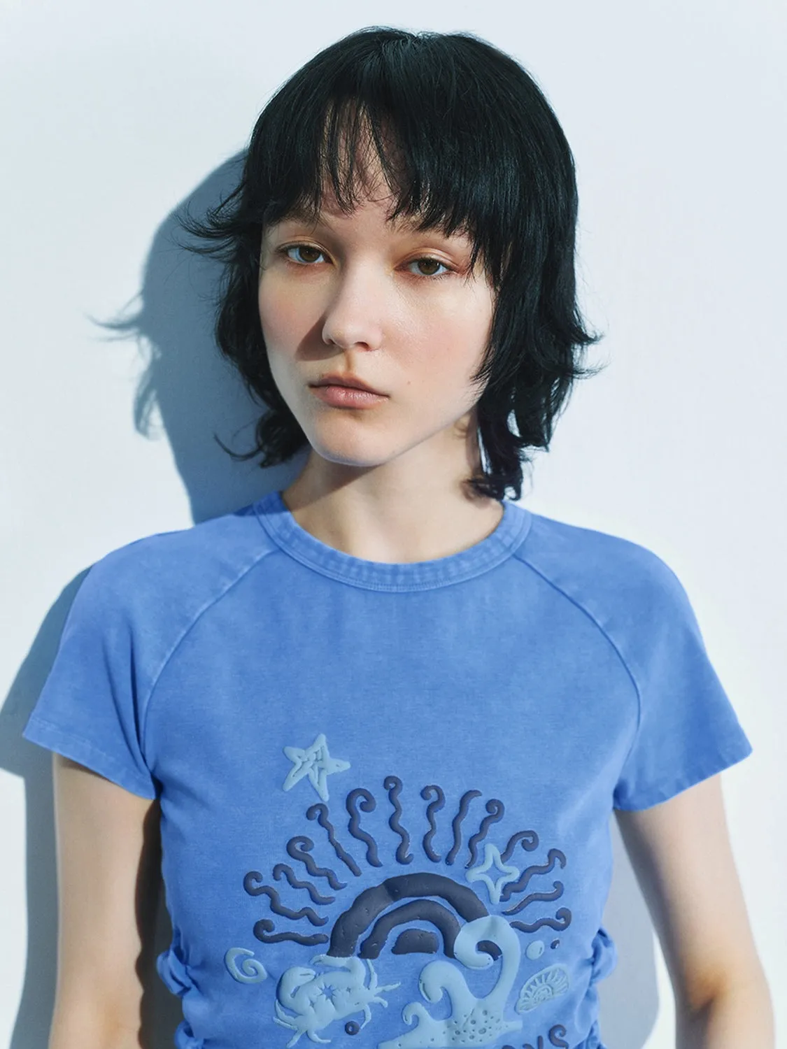 Shirred Skinny-Fit T-Shirts sold by Urban Revivo product image thumbnail 3