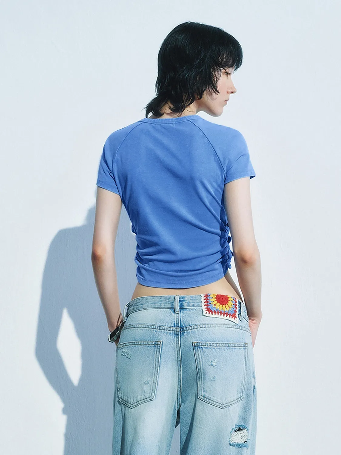 Shirred Skinny-Fit T-Shirts sold by Urban Revivo product image thumbnail 2