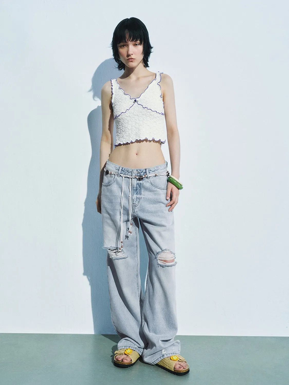 Lettuce Edge Contrast Trim Tops sold by Urban Revivo product image thumbnail 4