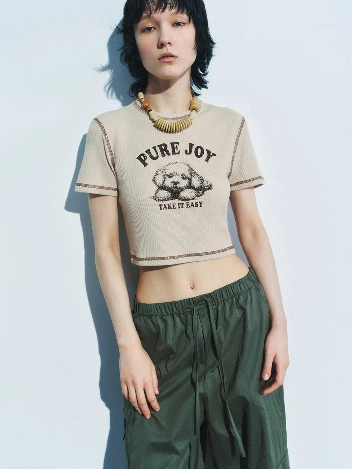 Cropped Short Sleeve T-Shirts sold by Urban Revivo