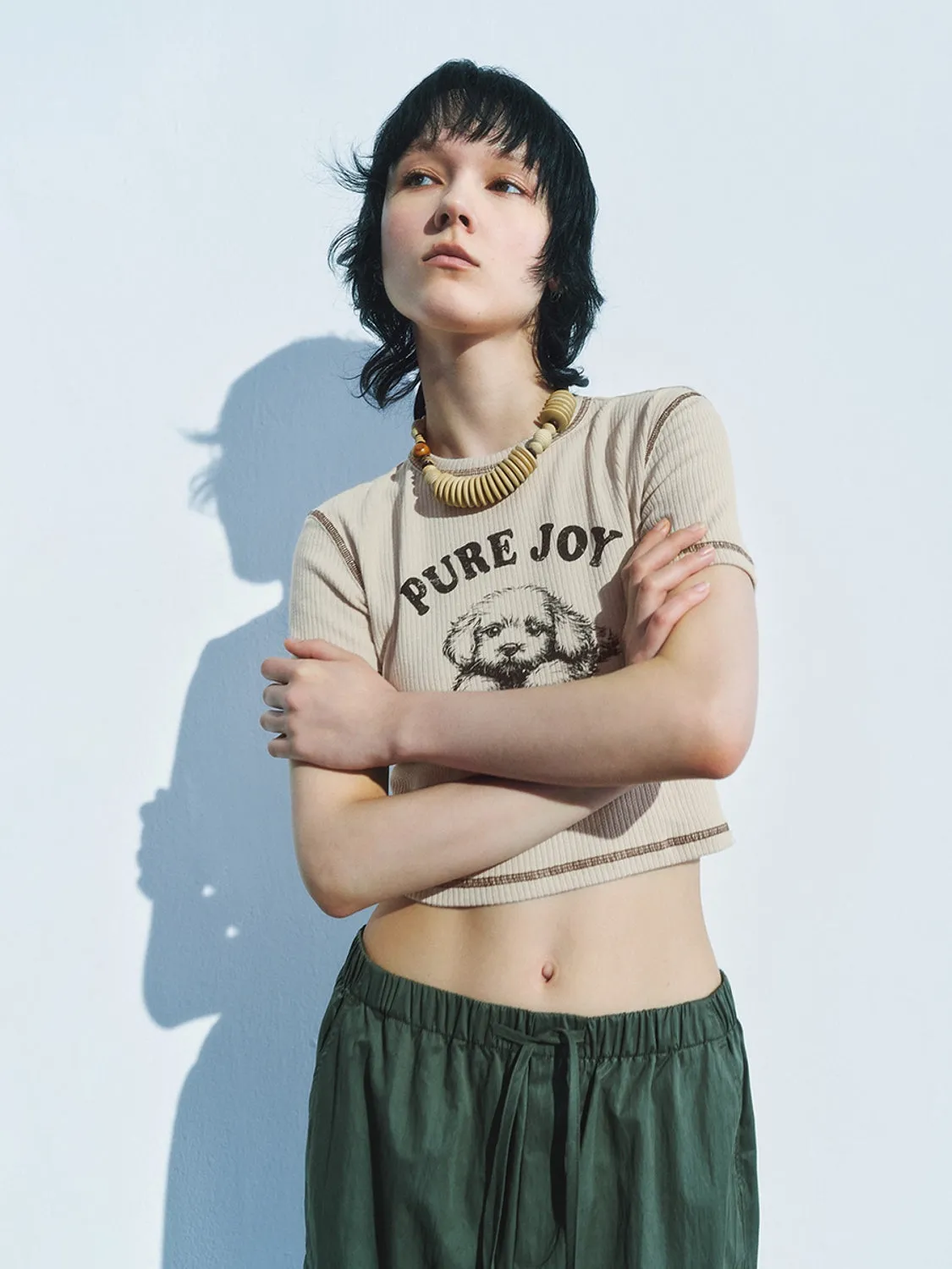 Cropped Short Sleeve T-Shirts sold by Urban Revivo product image thumbnail 5