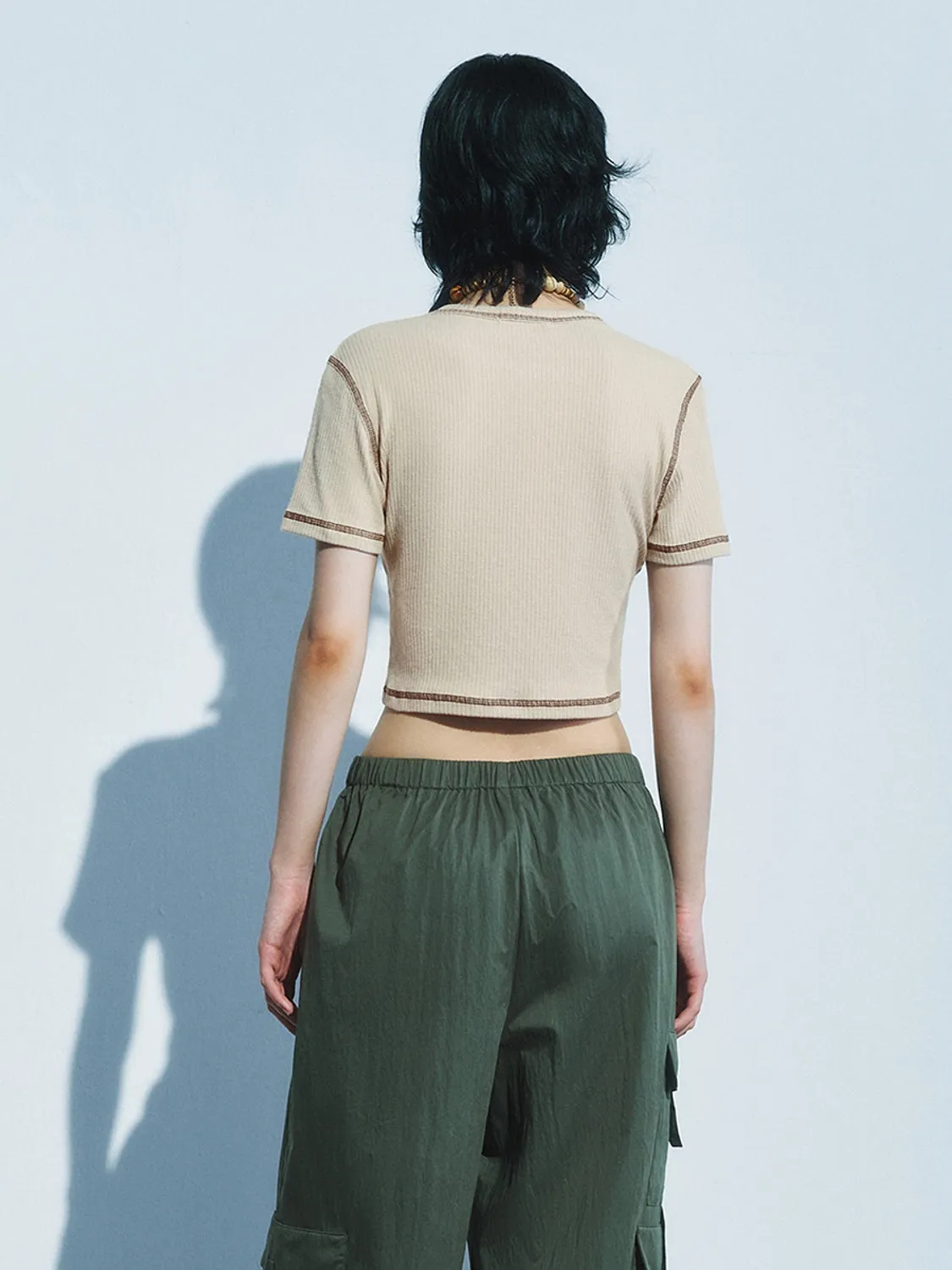 Cropped Short Sleeve T-Shirts sold by Urban Revivo product image thumbnail 2