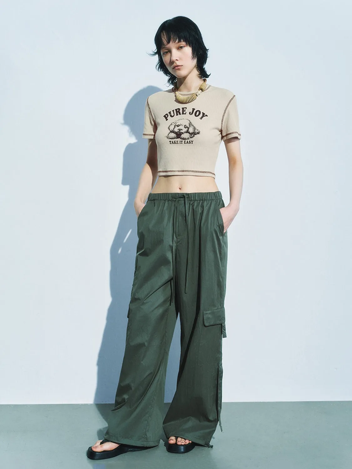 Cropped Short Sleeve T-Shirts sold by Urban Revivo product image thumbnail 4