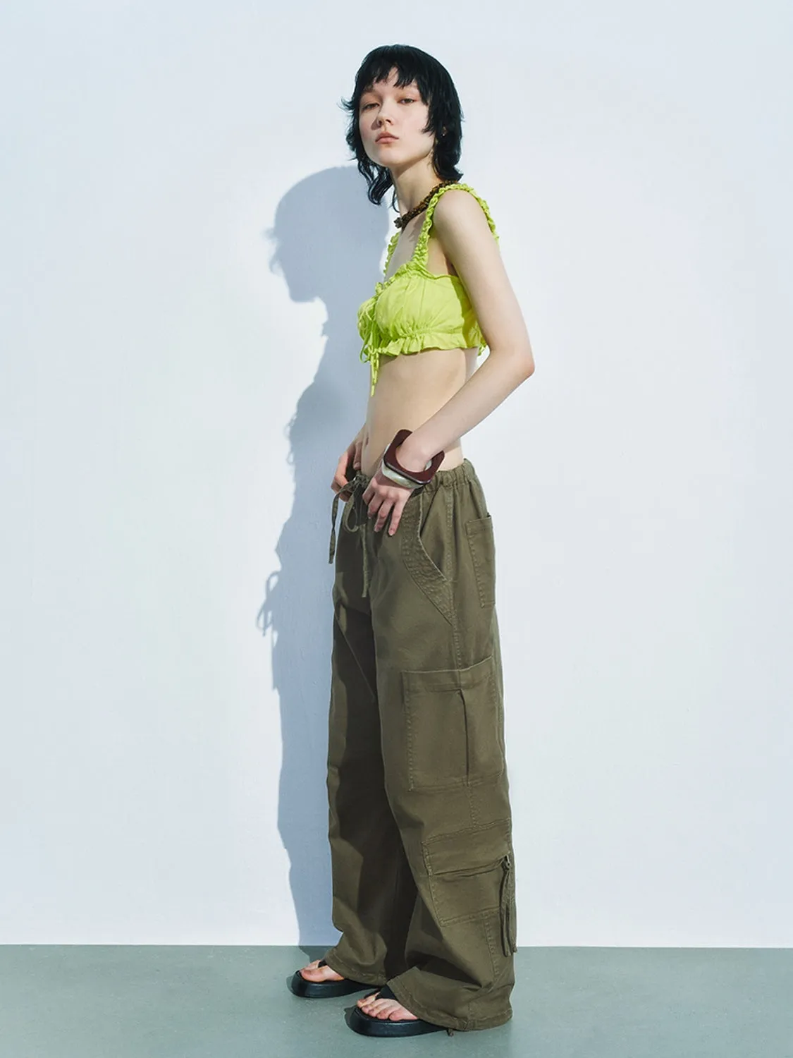 Drawstring Wide-Leg Pants sold by Urban Revivo product image thumbnail 5