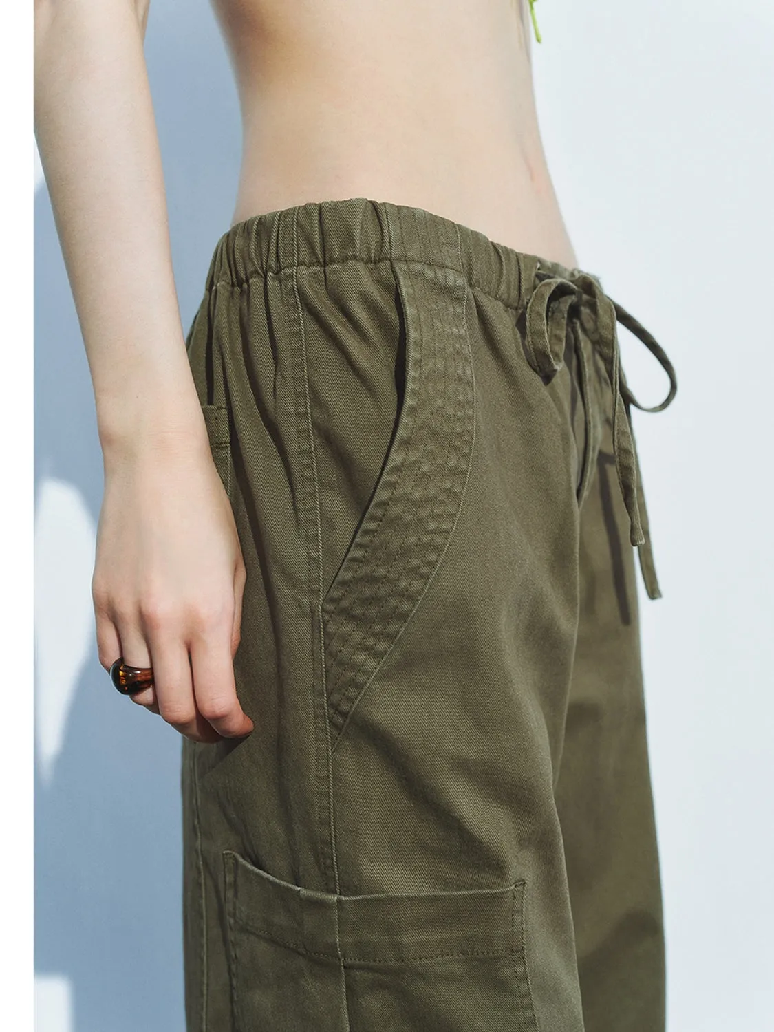 Drawstring Wide-Leg Pants sold by Urban Revivo product image thumbnail 4