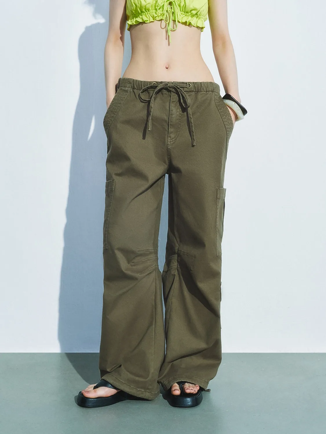 Drawstring Wide-Leg Pants sold by Urban Revivo product image thumbnail 2