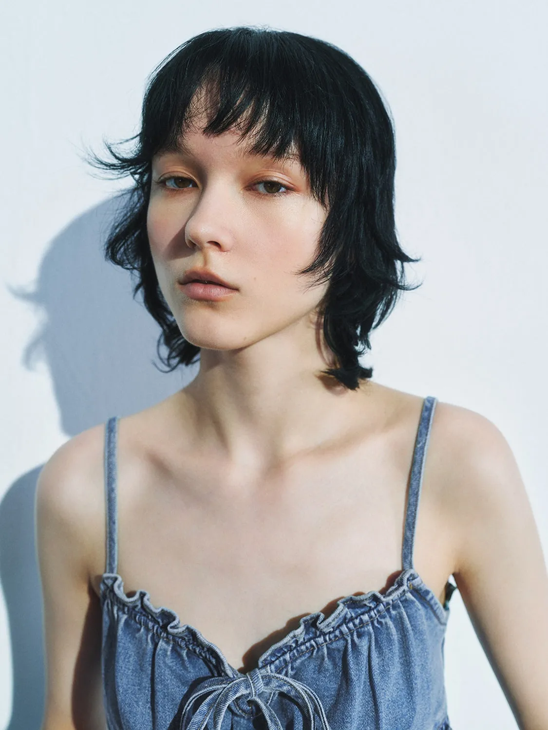 Denim Ruffle Tops sold by Urban Revivo product image thumbnail 3