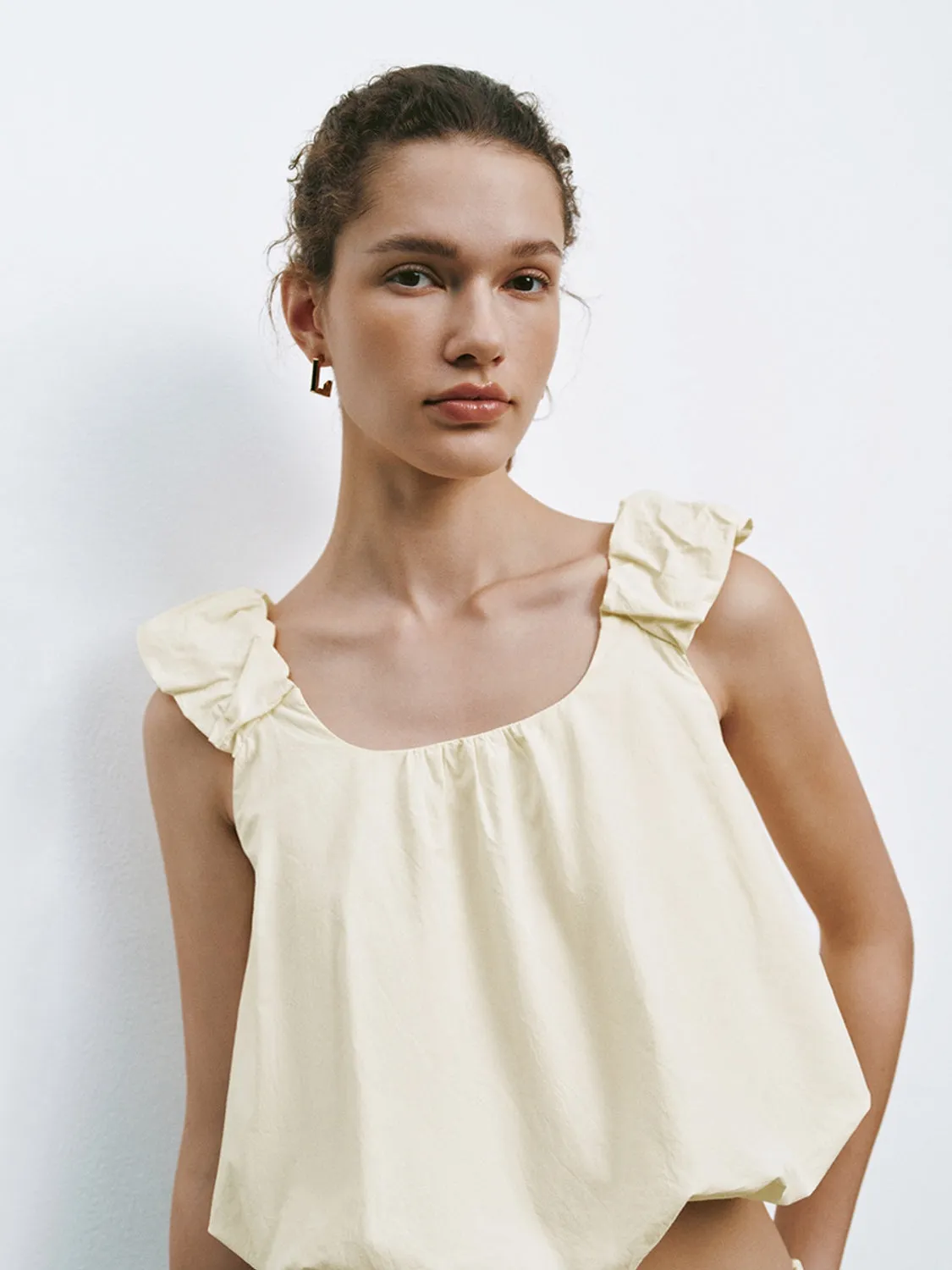 Wide Strap Ruffle Tops sold by Urban Revivo product image thumbnail 3