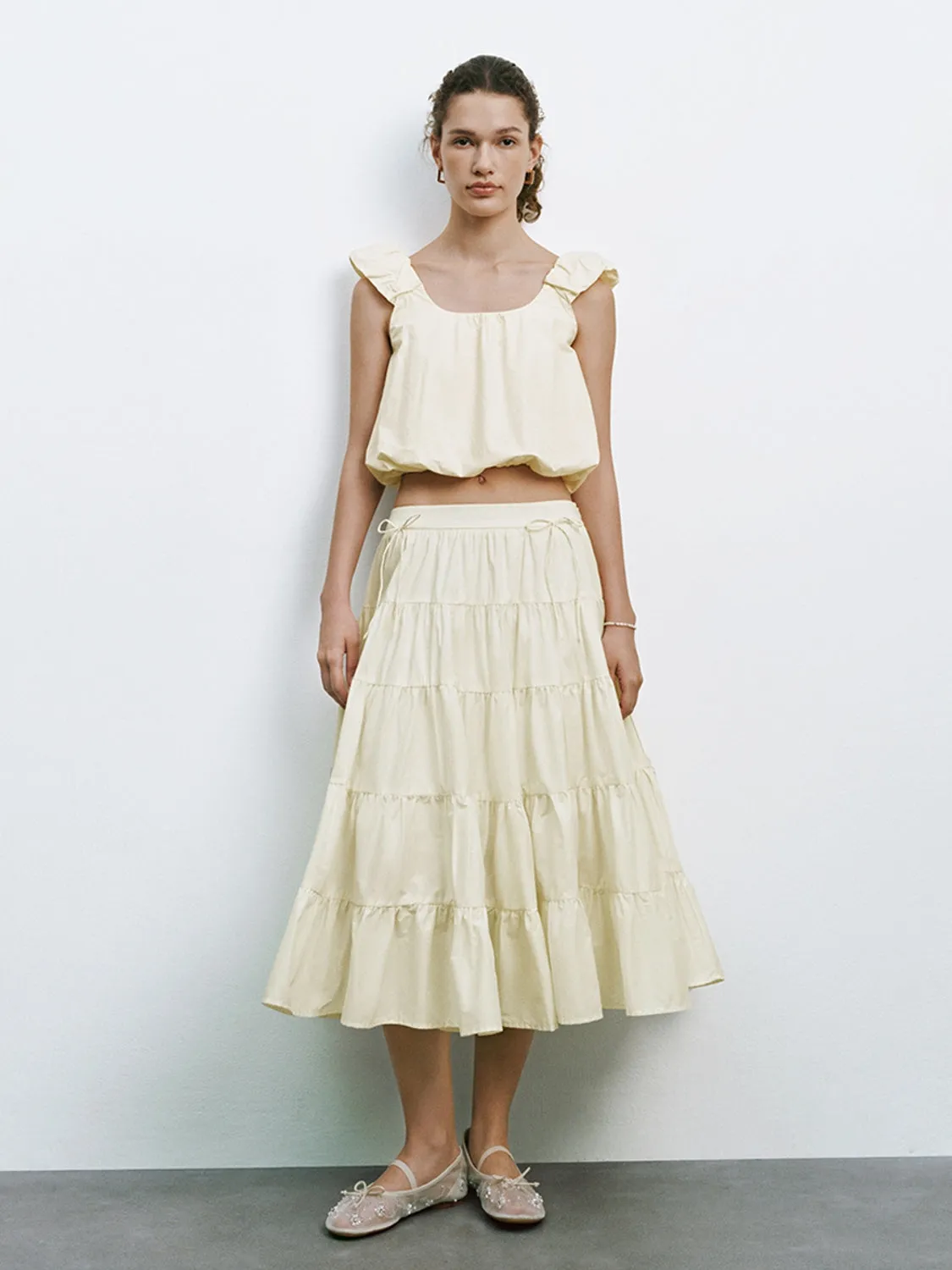 Wide Strap Ruffle Tops sold by Urban Revivo product image thumbnail 4