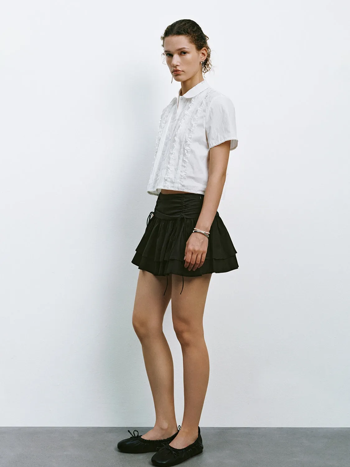 Raw Edge Tiered Mini Skirts sold by Urban Revivo product image thumbnail 5