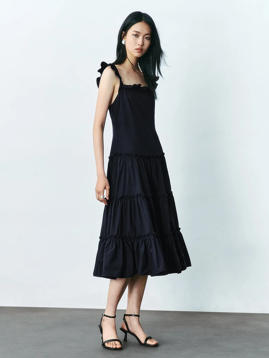 Wide Strap Ruffle Maxi Dresses sold by Urban Revivo
