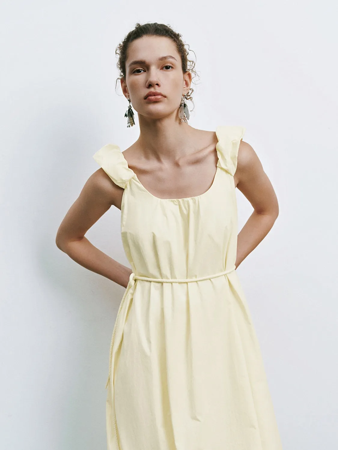 Wide Strap Ruffle Maxi Dresses sold by Urban Revivo product image thumbnail 3