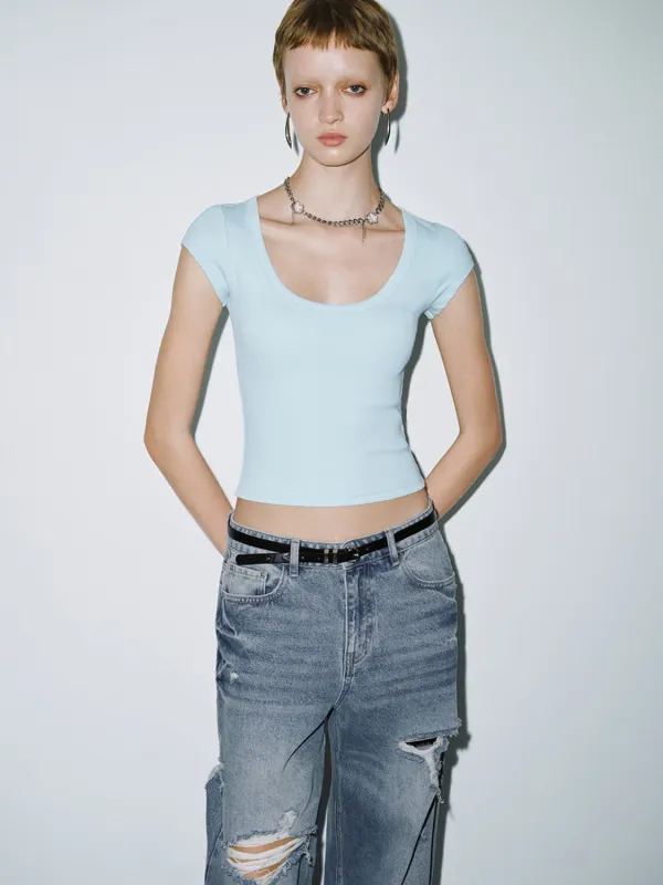 Cropped Cap Sleeve T-Shirts sold by Urban Revivo