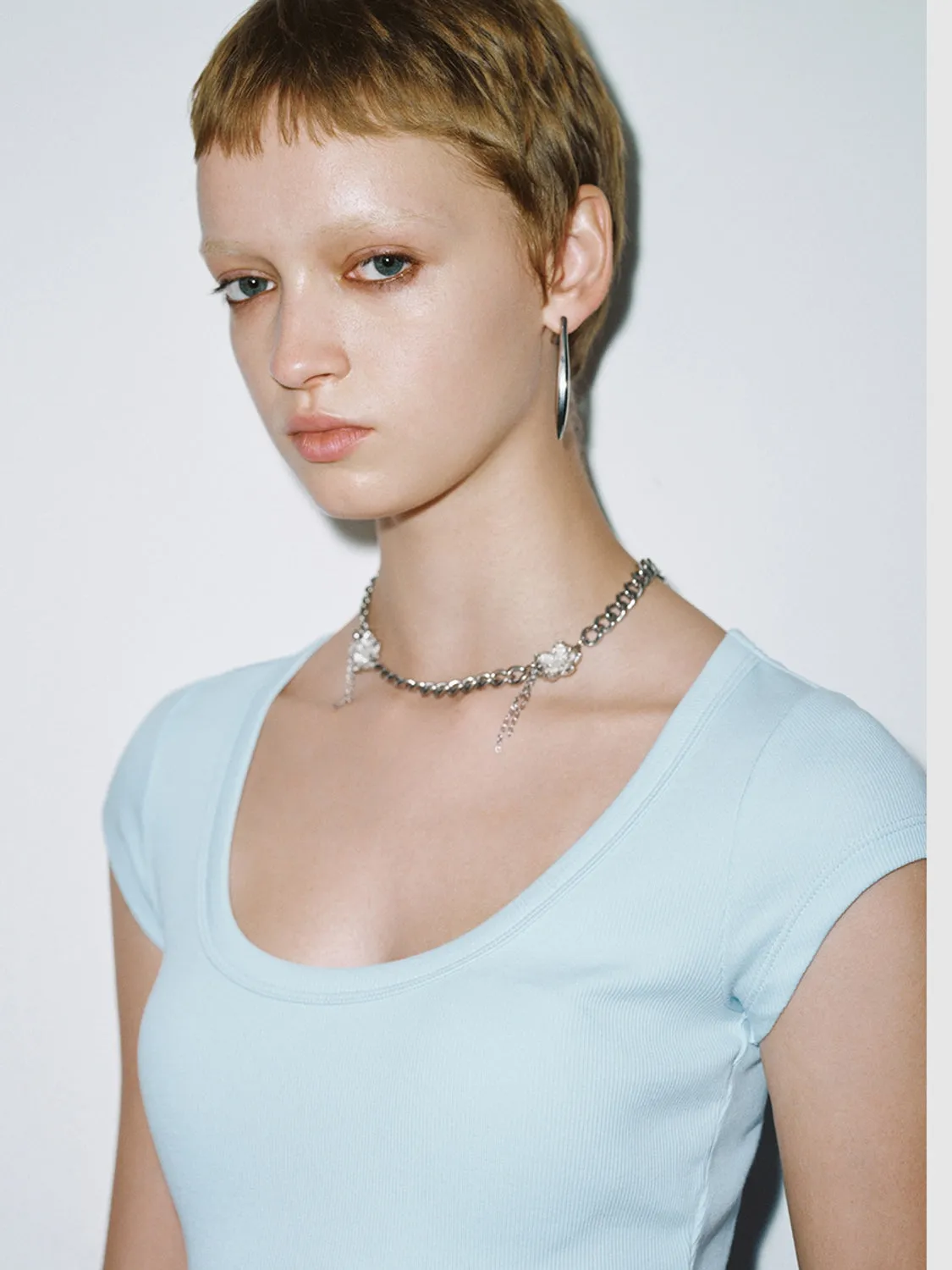 Cropped Cap Sleeve T-Shirts sold by Urban Revivo product image thumbnail 3