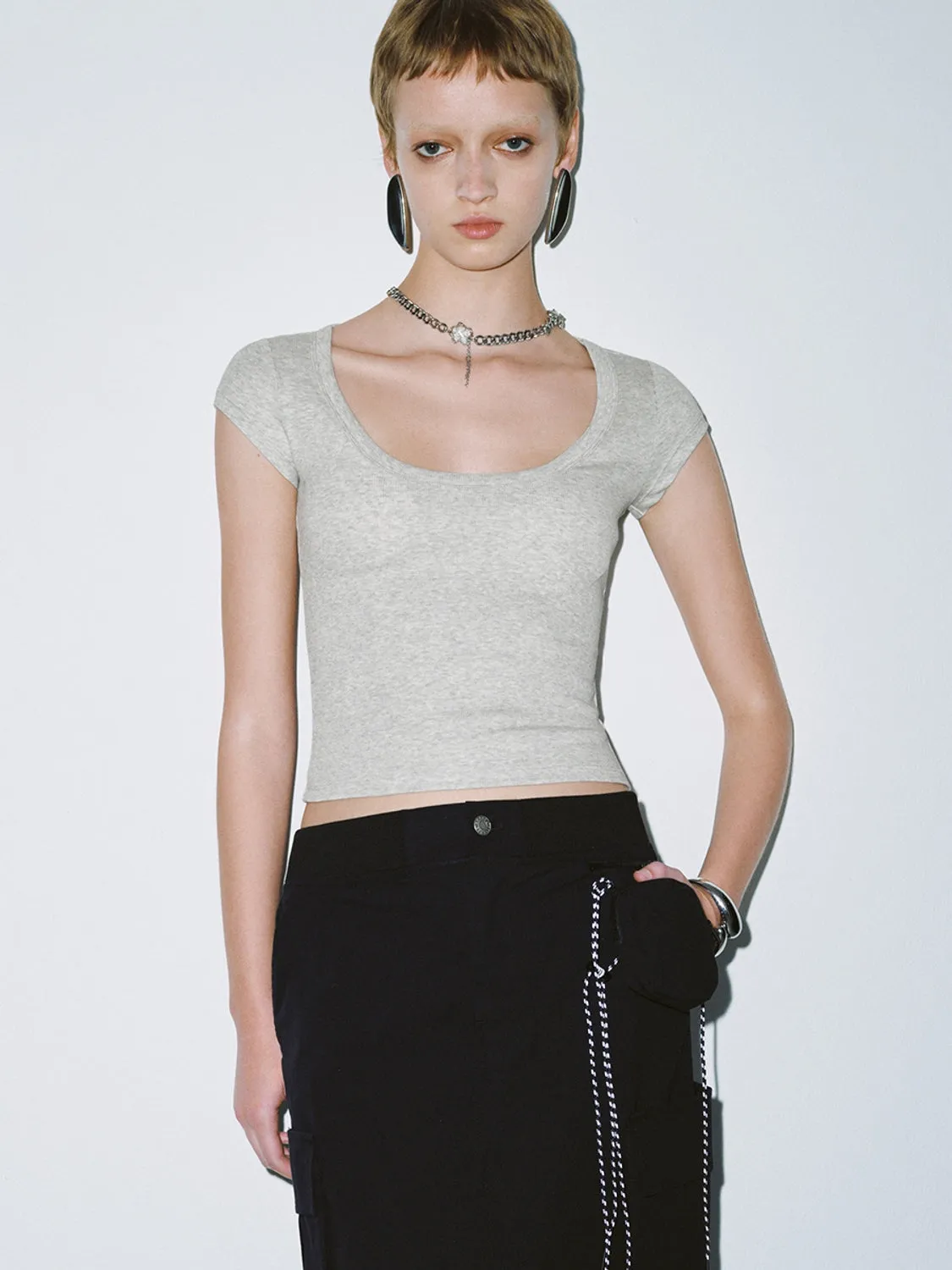 Cropped Cap Sleeve T-Shirts sold by Urban Revivo