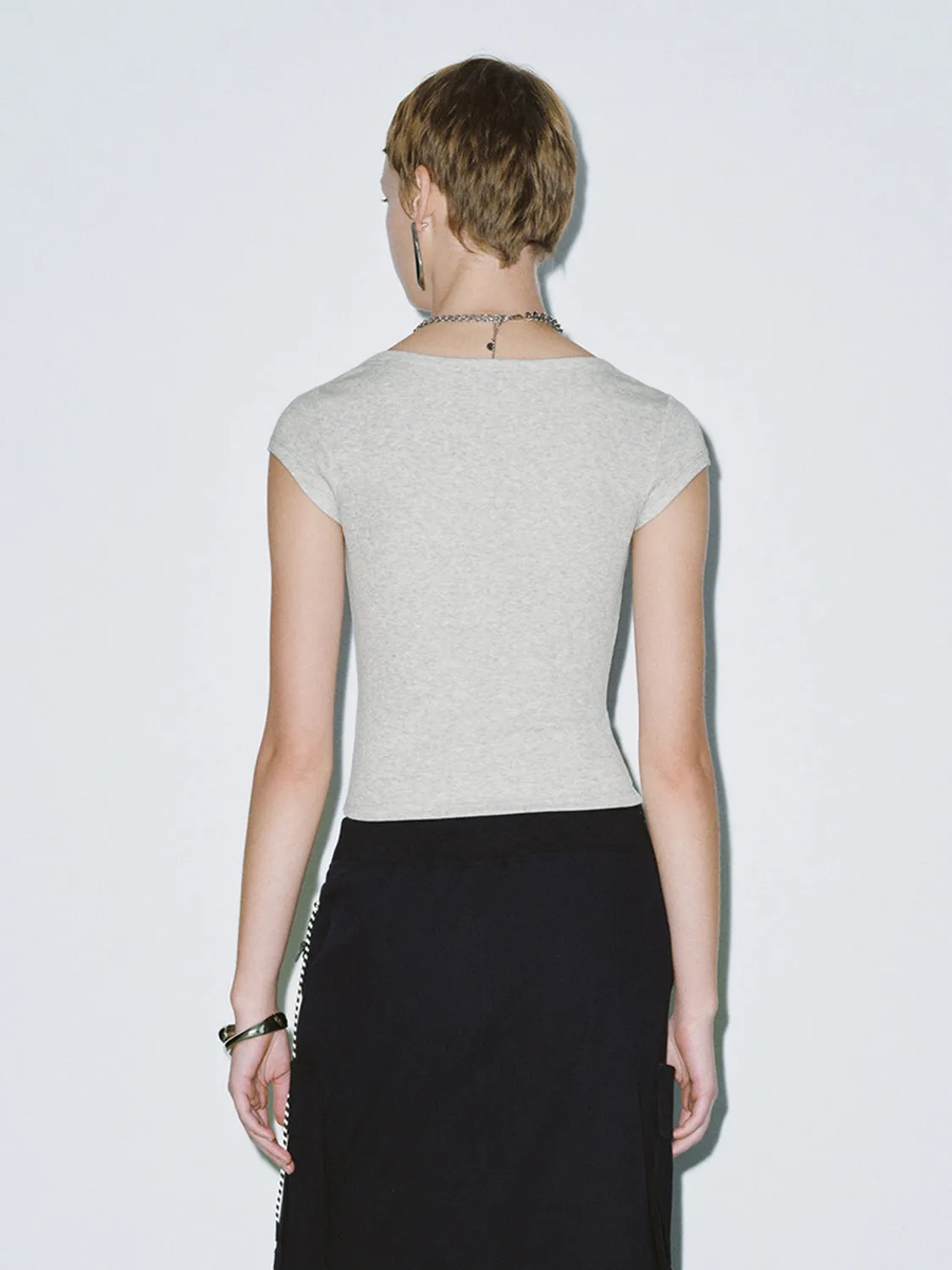 Cropped Cap Sleeve T-Shirts sold by Urban Revivo product image thumbnail 2