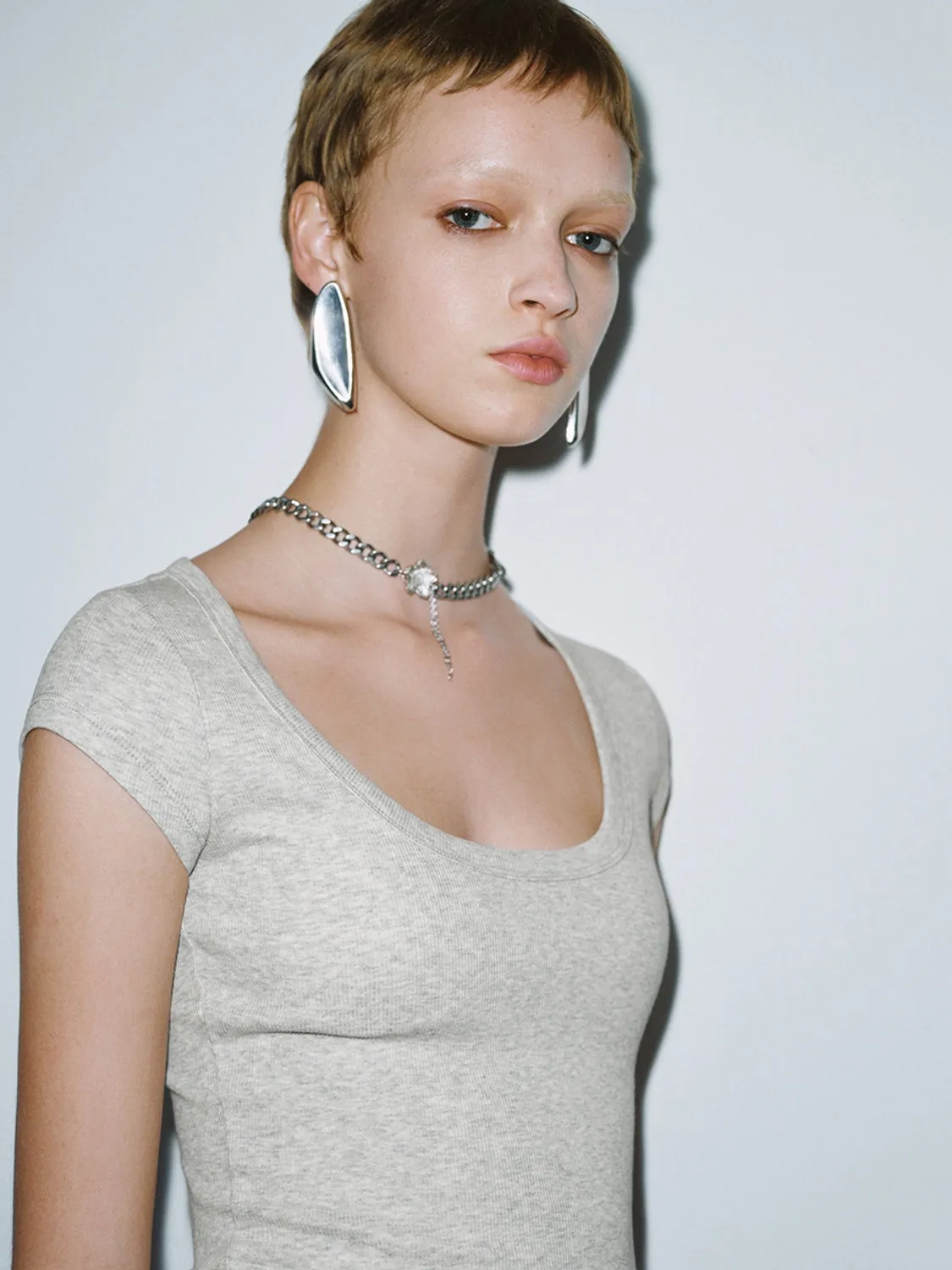 Cropped Cap Sleeve T-Shirts sold by Urban Revivo product image thumbnail 3