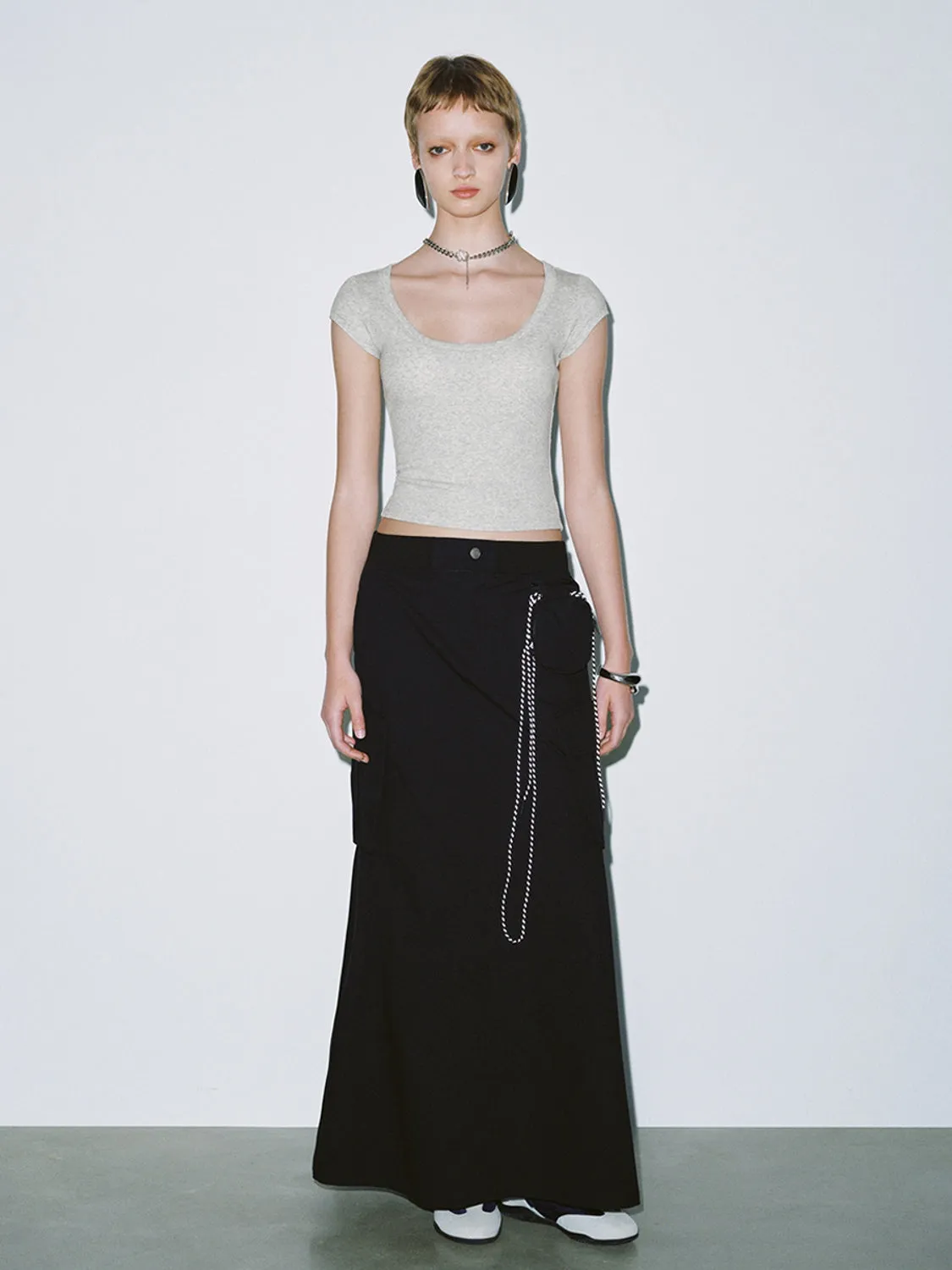 Cropped Cap Sleeve T-Shirts sold by Urban Revivo product image thumbnail 4