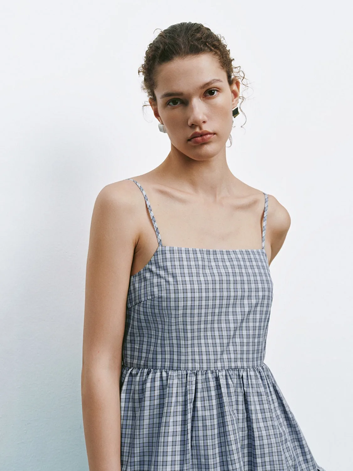 Plaid Cami Tiered Mini Dresses sold by Urban Revivo product image thumbnail 3