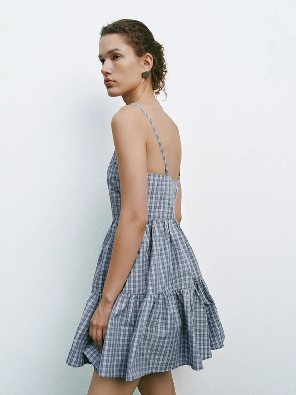 Plaid Cami Tiered Mini Dresses sold by Urban Revivo product image thumbnail 5