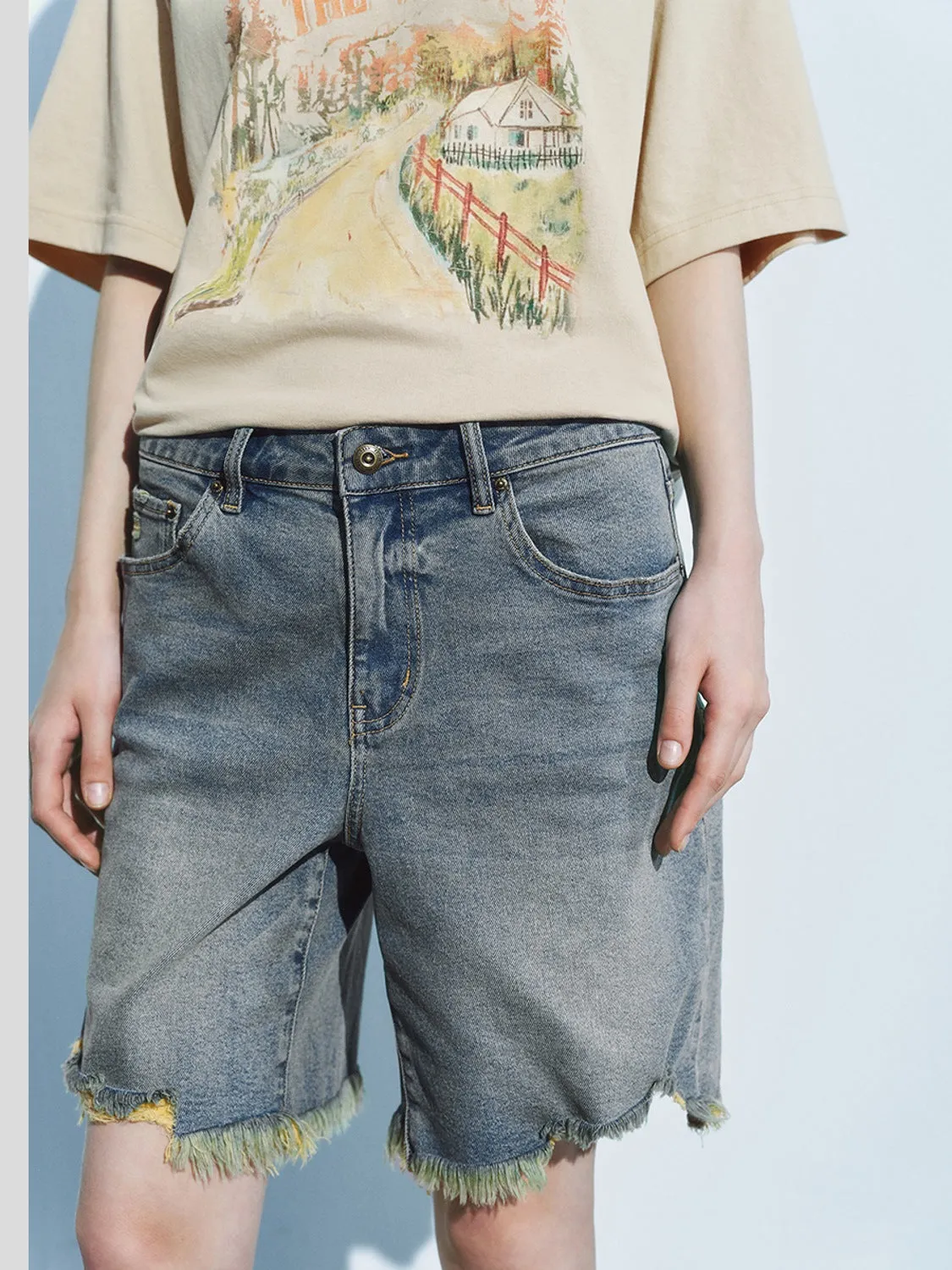 Denim Shorts sold by Urban Revivo product image thumbnail 4