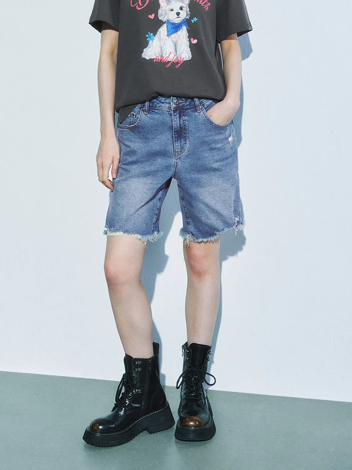 Denim Shorts sold by Urban Revivo product image thumbnail 2