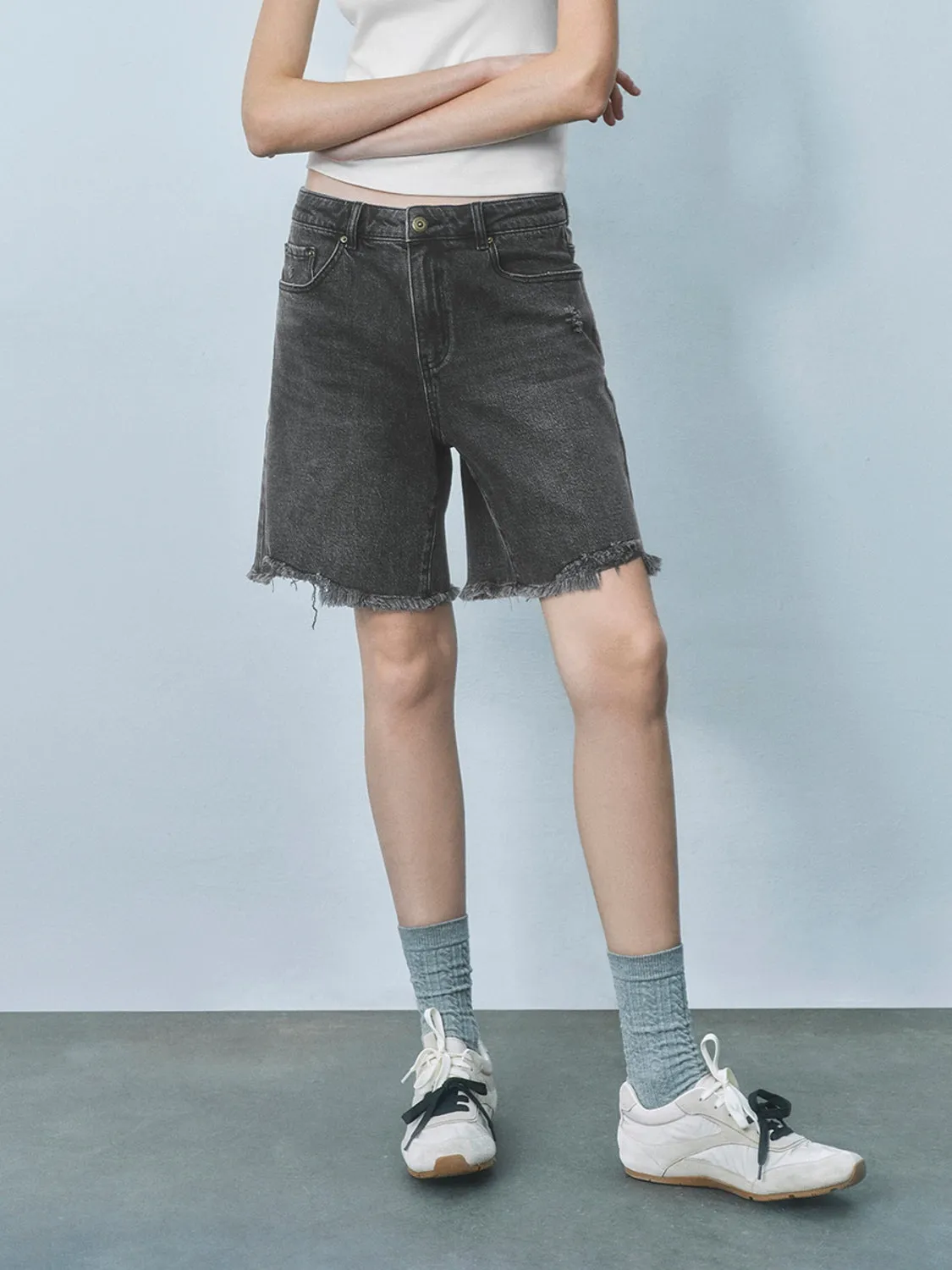 Denim Shorts sold by Urban Revivo product image thumbnail 2