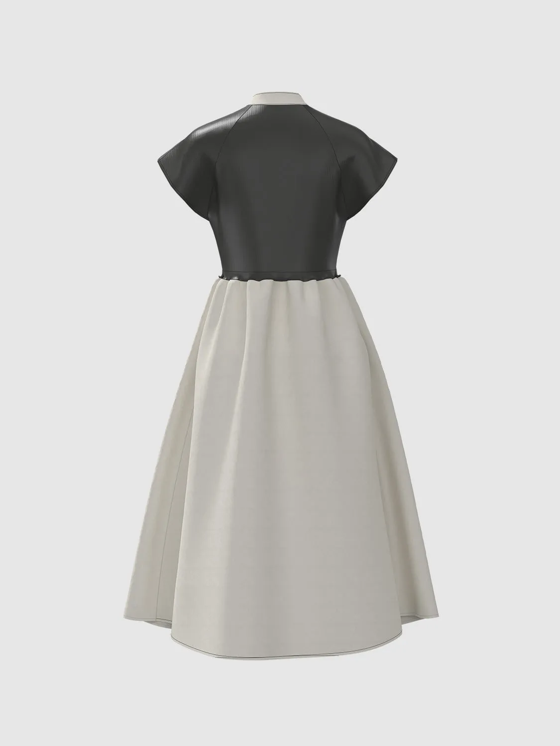 Mock Neck Contrast Panel Midi Dresses sold by Urban Revivo product image thumbnail 4