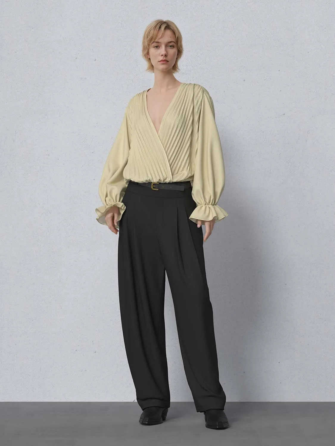 Tailored Wide-Leg Pants sold by Urban Revivo product image thumbnail 5