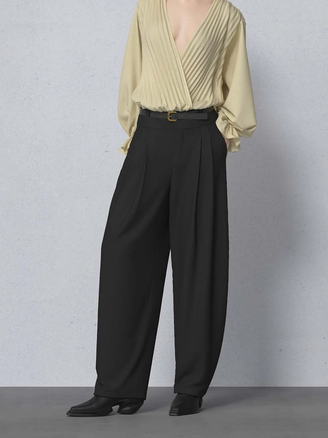Tailored Wide-Leg Pants sold by Urban Revivo