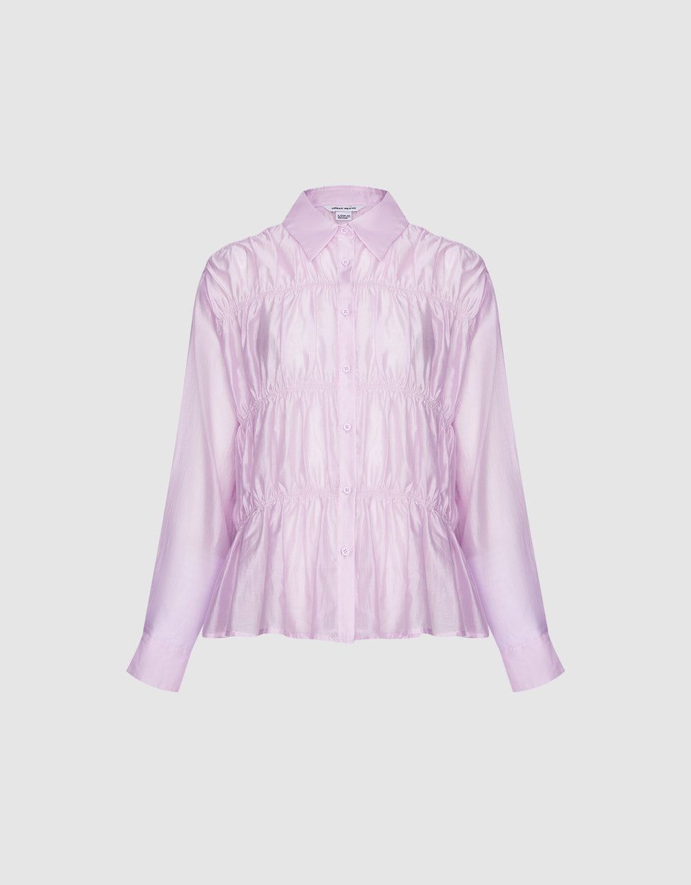Shirred Long Sleeve Buttoned Blouse sold by Urban Revivo