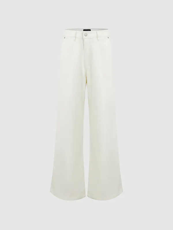 Wide-Leg Denim Jeans sold by Urban Revivo