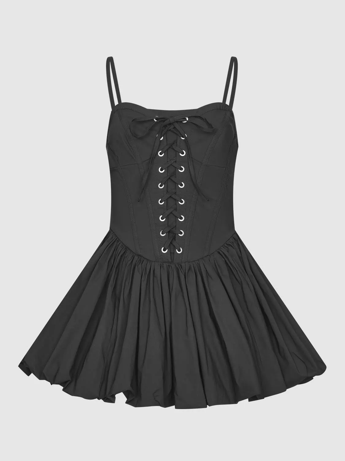 Lace Up Front Flared Dresses sold by Urban Revivo