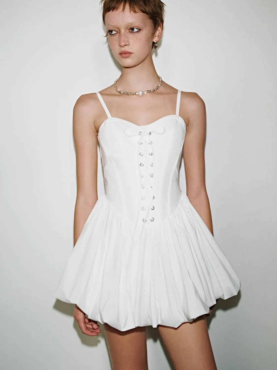 Lace Up Front Flared Dresses sold by Urban Revivo product image thumbnail 3
