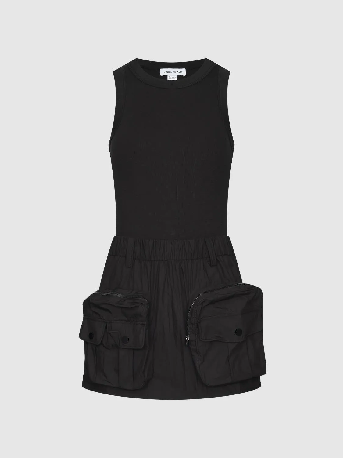 Flap Pocket Sleeveless Skater Dresses sold by Urban Revivo