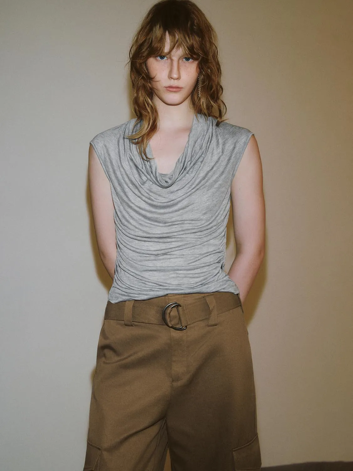 Cowl Neck Cap Sleeve T-Shirts sold by Urban Revivo