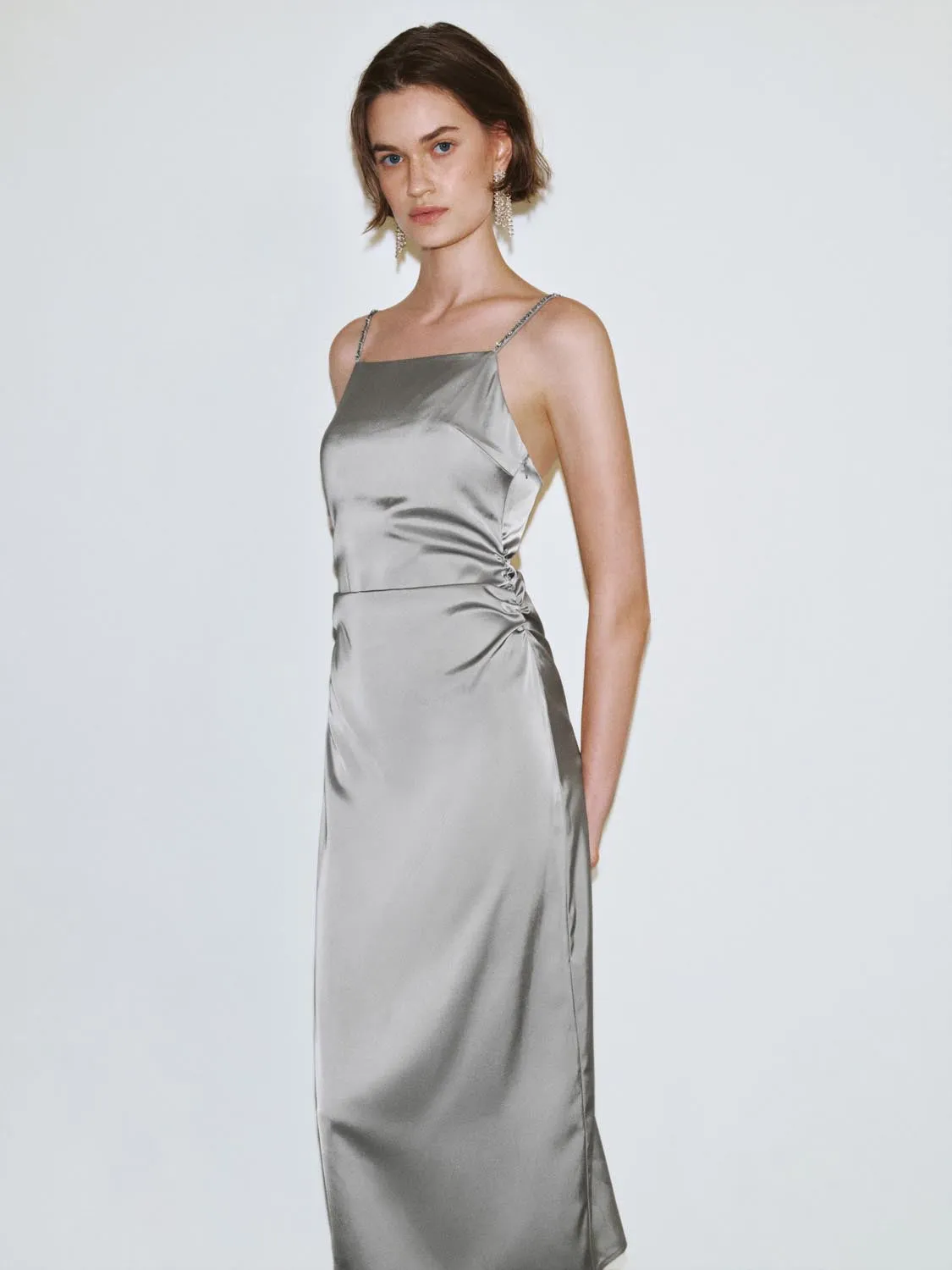 Camisole Ruched Midi Dresses sold by Urban Revivo product image thumbnail 2