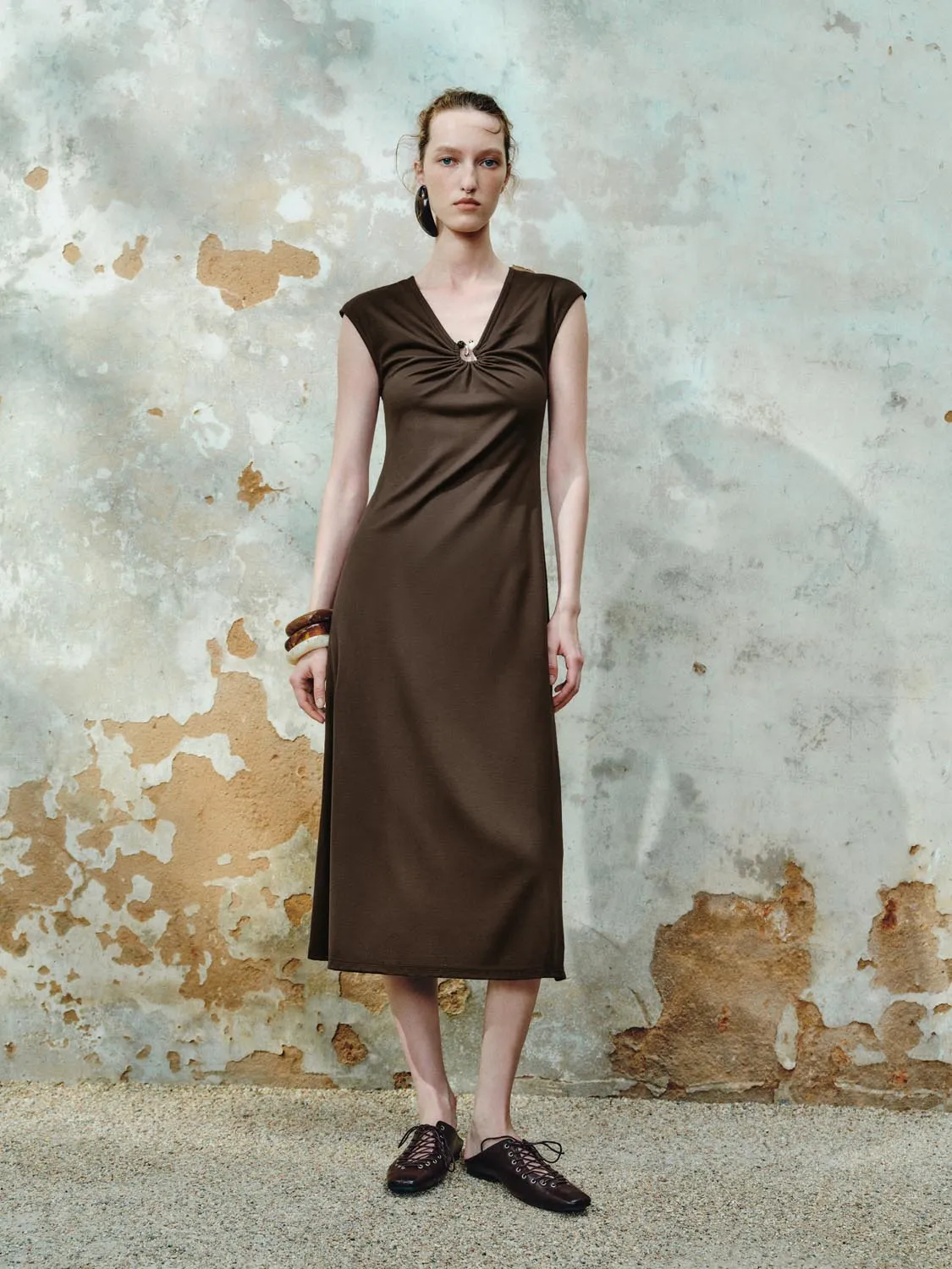 Cap Sleeve Ring Décor Straight Dresses sold by Urban Revivo product image thumbnail 4