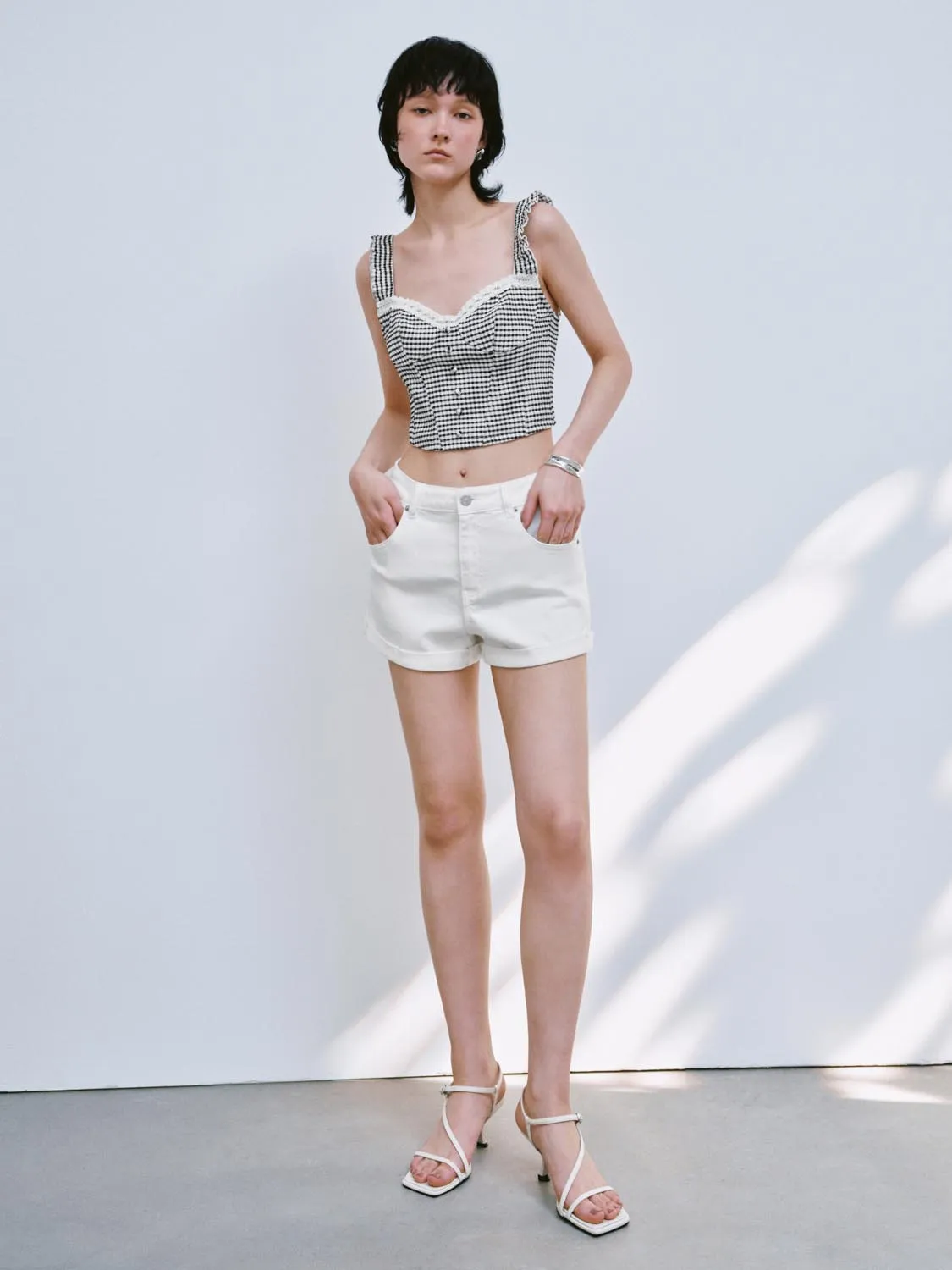 Plaid Wide Strap Cami Tops sold by Urban Revivo product image thumbnail 4