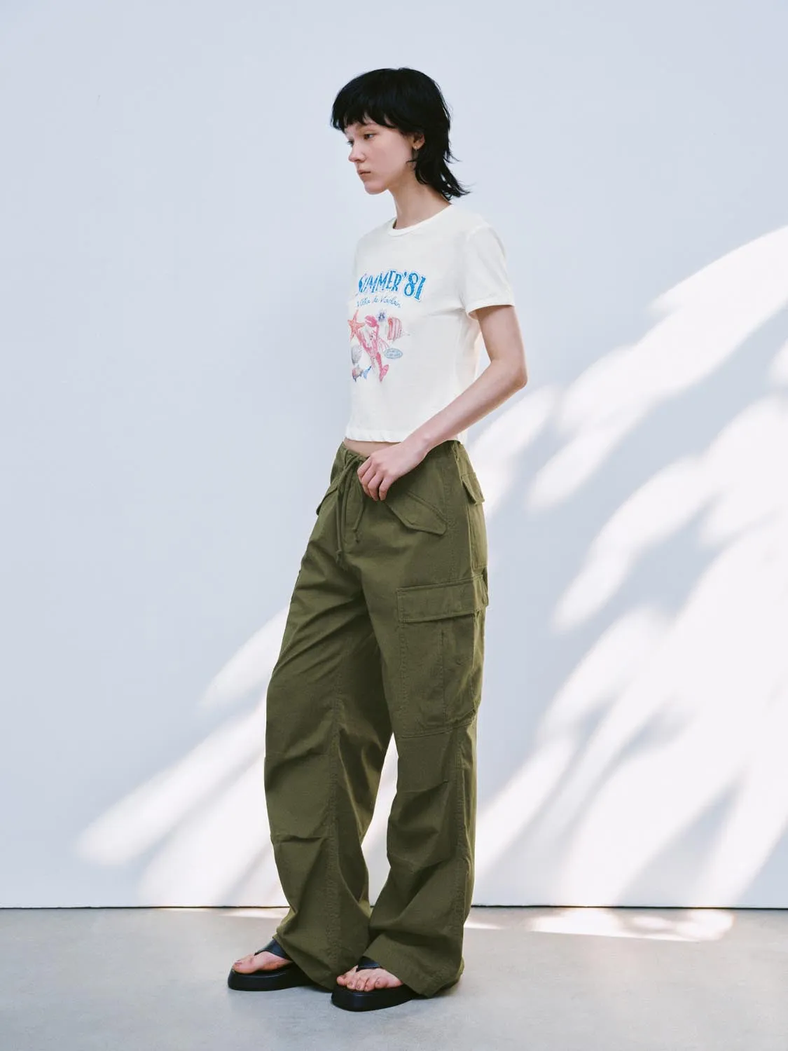 Printed Cropped T-Shirts sold by Urban Revivo product image thumbnail 5