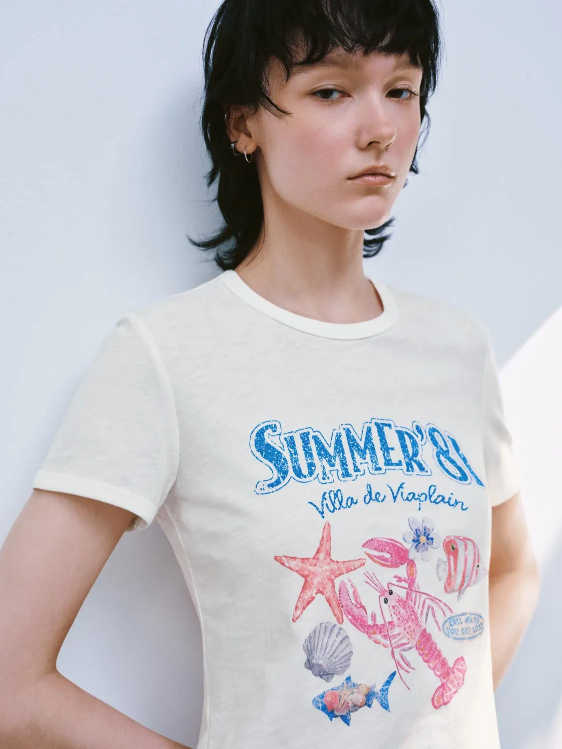 Printed Cropped T-Shirts sold by Urban Revivo product image thumbnail 3