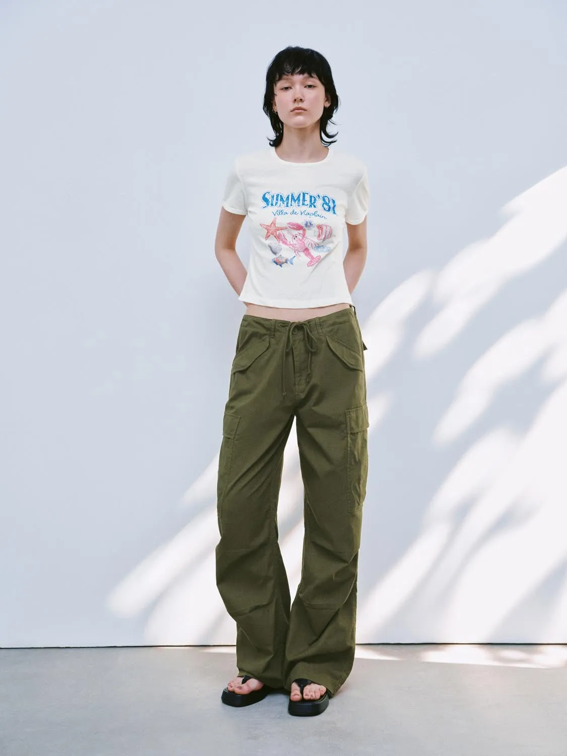 Printed Cropped T-Shirts sold by Urban Revivo product image thumbnail 4