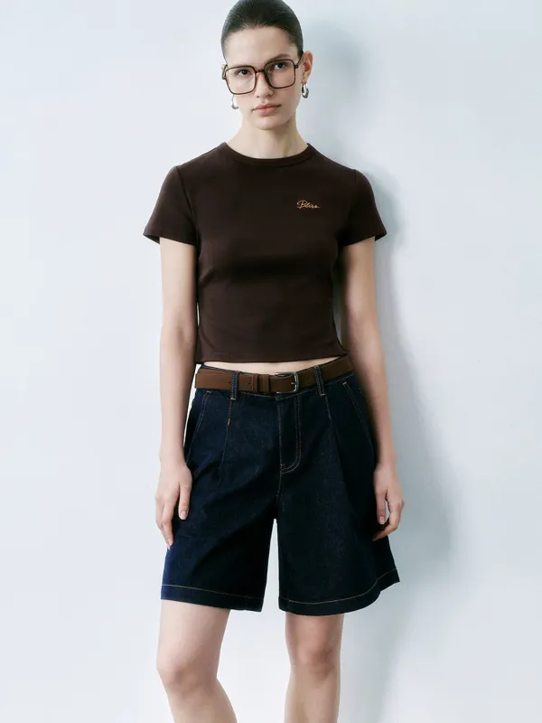 Cropped Short Sleeve T-Shirts sold by Urban Revivo
