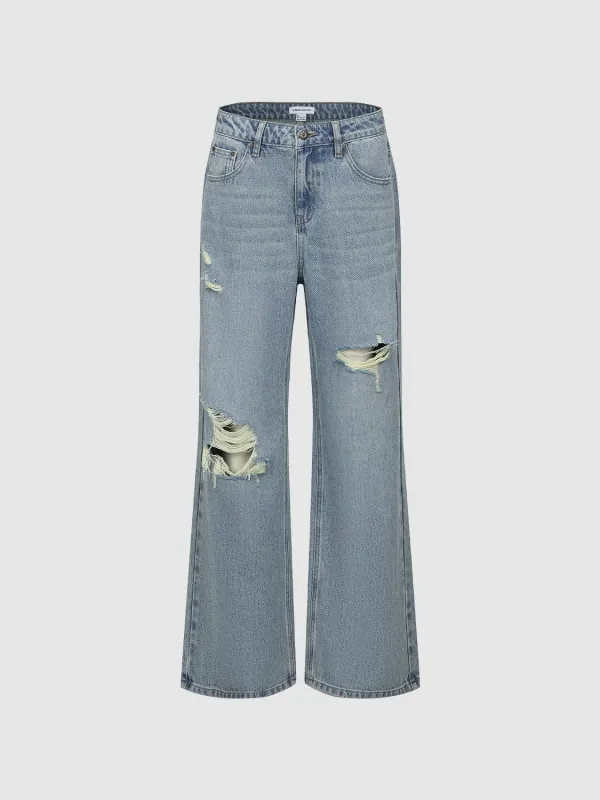 Ripped Denim Jeans sold by Urban Revivo