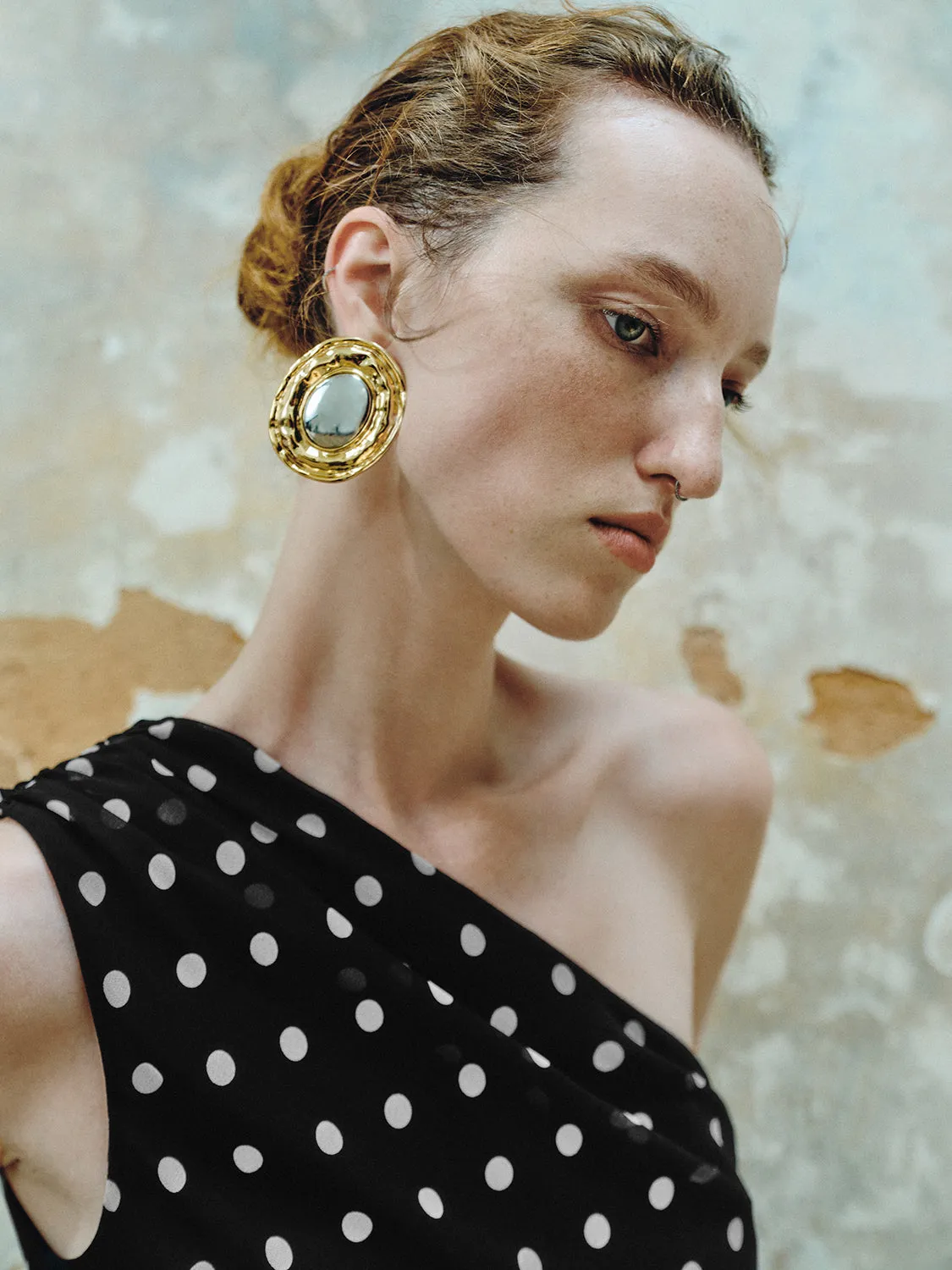 One Shoulder Off Polka Dot Blouses sold by Urban Revivo product image thumbnail 3