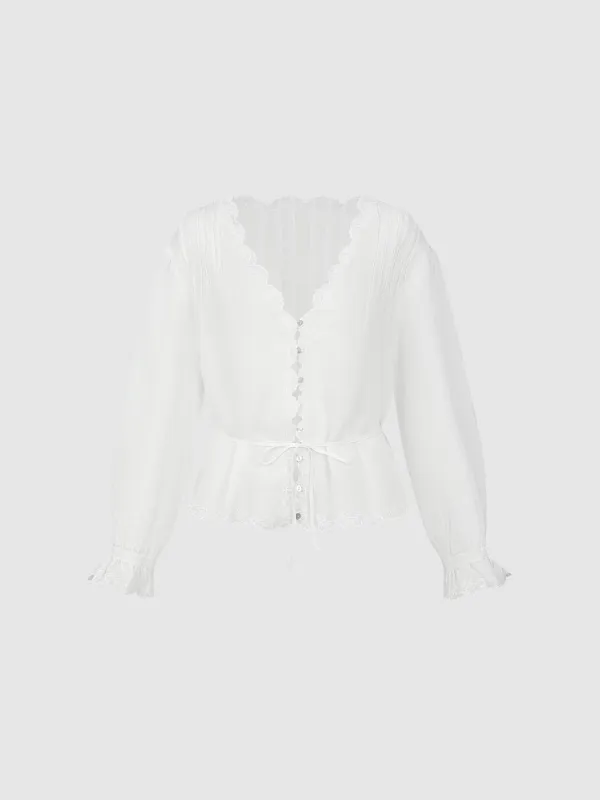 Lace Trim Blouses sold by Urban Revivo