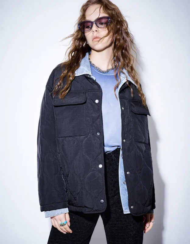 Drop Shoulder Sleeve Padded Coat sold by Urban Revivo